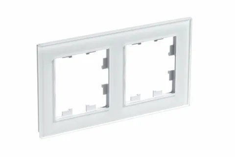 Рамка Systeme Electric AtlasDesign, 2-постовая, стекло белый