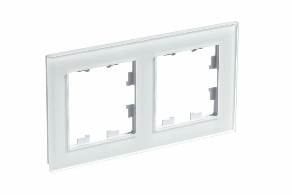 Рамка Systeme Electric AtlasDesign, 2-постовая, стекло белый