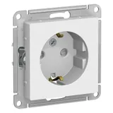 Розетка Systeme Electric AtlasDesign, с заземлением со шторками, 16А, механизм, белый