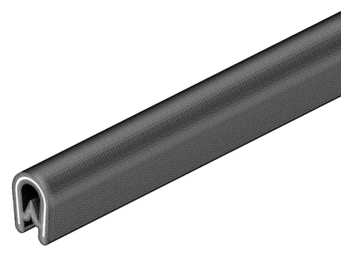 Лента KSB 2 PVC для защиты кромок, со стальной вкладкой, h=10мм, L=10 000мм, для толщины 0,75-2мм, черный, ПВХ