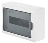 Щит навесной 1x12M, N/PE 2x 6x16+3x10mm2, дымчатая пласт. дверь, белый RAL9003, 198x298x96mm, IP40