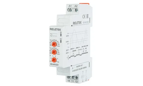 Реле контроля напряжения RS-MV223, 1-фазн., 1CO, 30…270VAC/DC(L-N/A-B), Umin и Umax (65_260VAC/DC), 0.1_10s, 1M