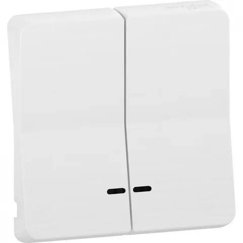 Лицевая панель Schneider Electric Mureva, S двойная клавиша с линзой подсветки, белый, IP55