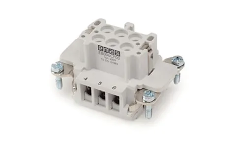 Разъем многополюсный EB, розетка, 6P, 16A 400V, винтовой зажим, пластик V0