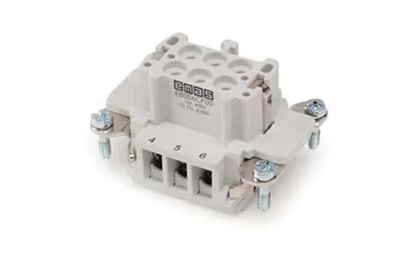 Разъем многополюсный EB, розетка, 6P, 16A 400V, винтовой зажим, пластик V0