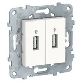 Розетка USB Schneider Electric Unica, NEW -коннектор, 2-местный, белый