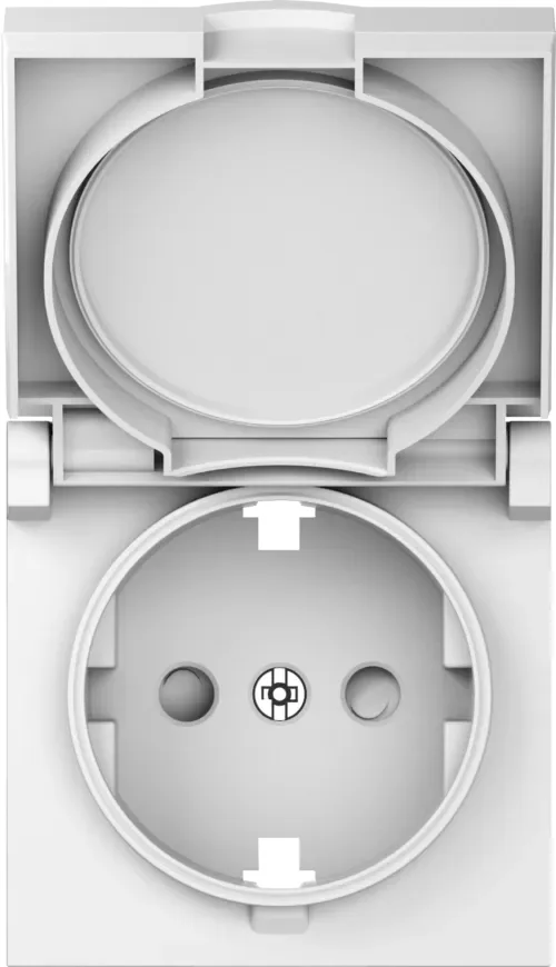 Накладка для розетки Schuko с заземлением, с крышкой, 16A 250 В~, матовый белый, серия A07