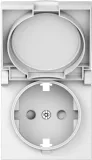 Накладка для розетки Schuko с заземлением, с крышкой, 16A 250 В~, матовый белый, серия A07