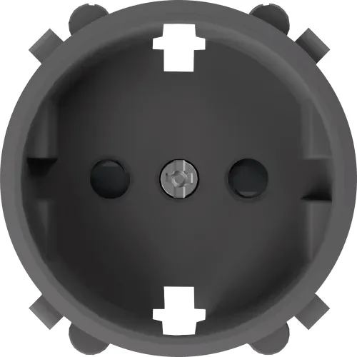 Накладка для розетки Schuko с заземлением, со шторками 16A 250 В~, матовый шоколад, серия D16