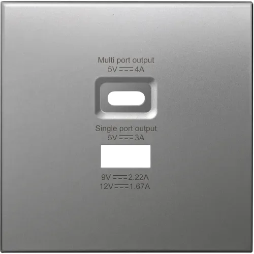 Накладка для розеток USB A+C, благородная сталь, серия R98 METAL