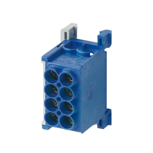 Клемма Morek четырехконтактная MAG25-2 синяя, 4x2,5_25mm², 80A, 400V, IP20, двойные винтовые зажимы