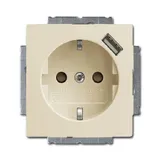 Basic 55 - Розетка 2P+E нем. стд. + USB (сл.кость)