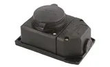 Tena - Розетка 2P+E c крышкой, IP44, моноблок, черный