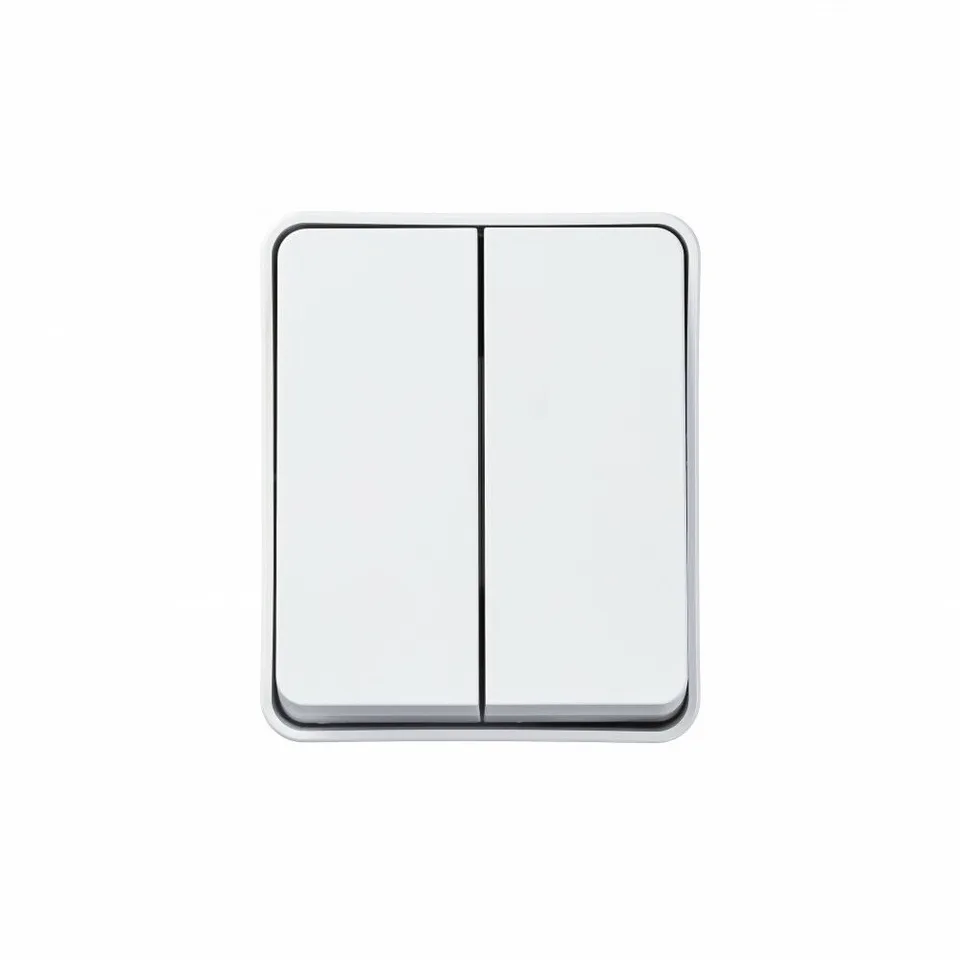 Выключатель Systeme Electric AtlasDesign, Profi54 открытой установки 2-клавишный 10 ах, белый, Россия