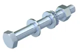 Болт SKS 10х80 F с шестигранной головкой c гайкой и шайбами, M10х80мм, гор. оцинк.