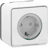 Розетка Schneider Electric Mureva, S, с з/к. и шт., открытой установки, белый, IP55