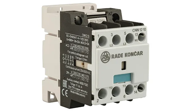 Контактор CNN 12 10 110V 50Hz, 3P, 12A/(25A по AC-1), 5.7kW(400VAC), 110VAC, 1NO