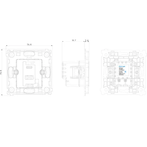 USB зарядное устройство DC 5-12V, 1.67-3A, макс.20W, типа A+С, серия DA