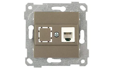 Rita - Розетка 1хRJ-45 кат. 5e UTP, антрацит