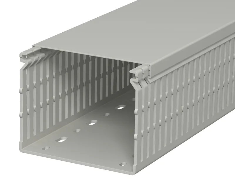 Перфокороб LK4 N 80100, органайзер для шкафов, 80 x 100 мм (глубина х ширина крышки), L=2000мм, RAL 7030 серый