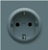Накладка для розетки Schuko с заземлением со шторками 16A 250 В~, матовый изумруд, серия R98