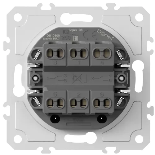 Механизм выключателя В2 с 2-х мест (проходного), 10A 250В~, серия DB