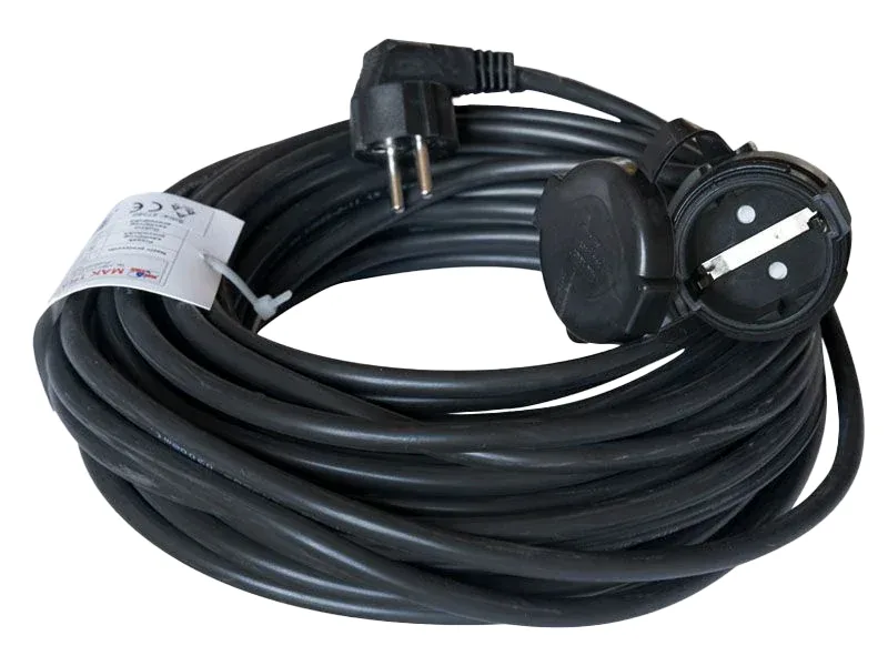 Удлинитель силовой MTG-504B, кабель H05VV-F 3x1,5, 15 м, черный