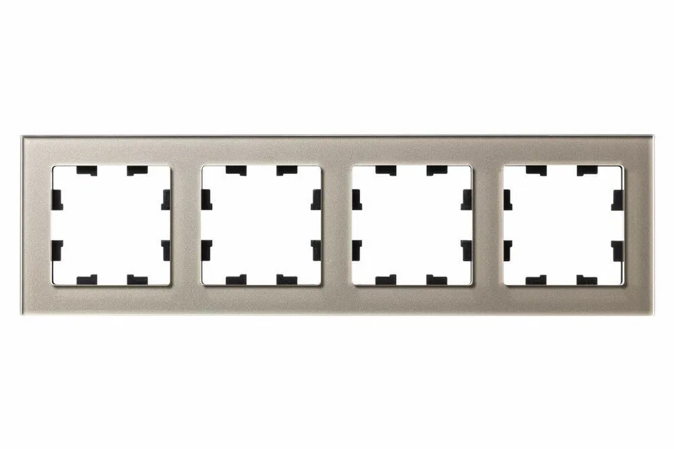Рамка Systeme Electric AtlasDesign, 4-постовая, стекло шампань