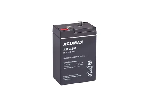 Батарея аккумуляторная Acumax AM4.5-6, T1, 6V/4.5Ah, 100(106)x70x47 HxLxW, 0.81kg, 6-9 лет