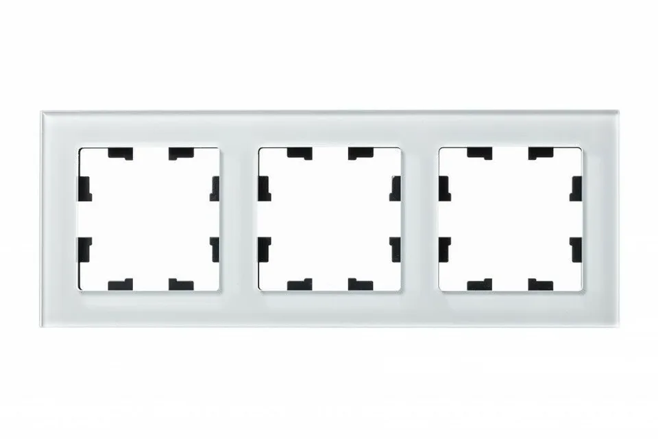 Рамка Systeme Electric AtlasDesign, 3-постовая, стекло белый