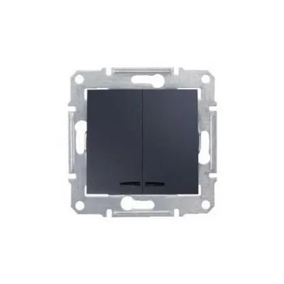 Выключатель Schneider Electric Sedna, выкл. 2кл. cx.5 с подсветкой, графит