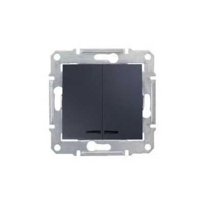 Выключатель Schneider Electric Sedna, выкл. 2кл. cx.5 с подсветкой, графит