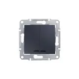 Выключатель Schneider Electric Sedna, выкл. 2кл. cx.5 с подсветкой, графит
