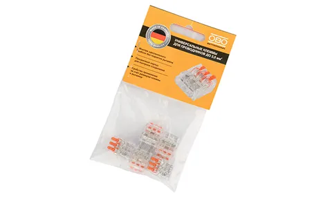 Клемма 61 325 FL универсальная, 3 контакта 0,2...2,5мм², 24А, 450V, (уп. 5шт), поликарбонат