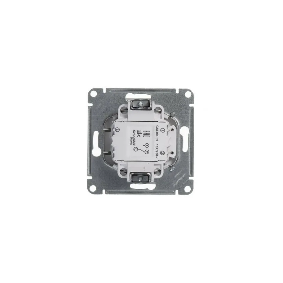 Выключатель Systeme Electric Glossa, карточный, схема 6, механизм, белый