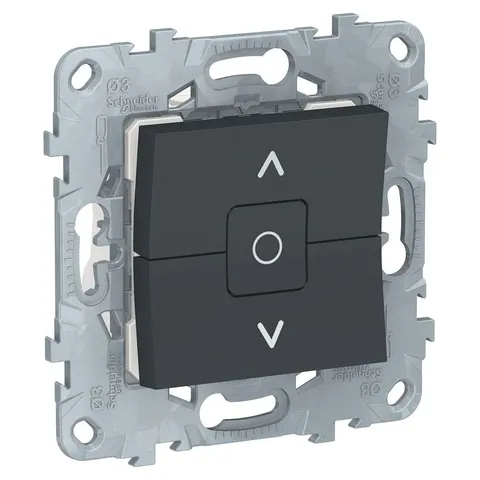 Выключатель для жалюзи Schneider Electric Unica, NEW 2-клавишный, с фиксацией, схема 4, антрацит
