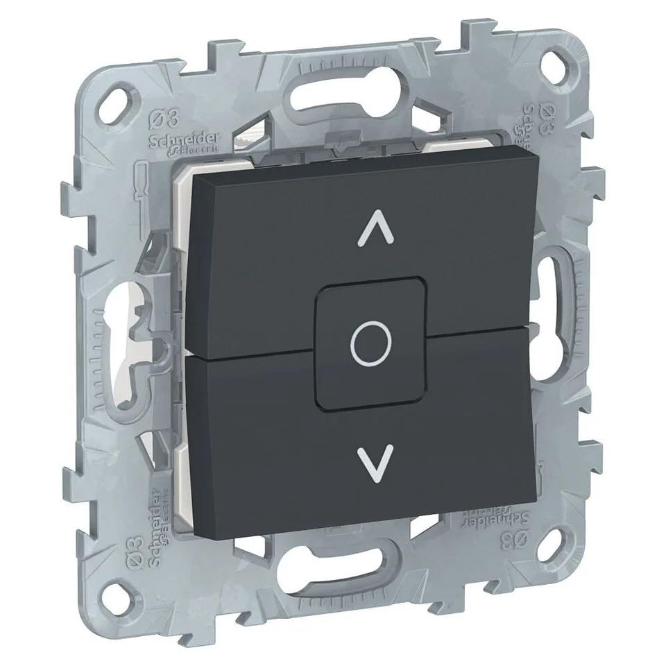 Выключатель для жалюзи Schneider Electric Unica, NEW 2-клавишный, с фиксацией, схема 4, антрацит
