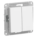 Выключатель Systeme Electric AtlasDesign, 2-клавишный, схема 5, 10АХ, механизм, белый