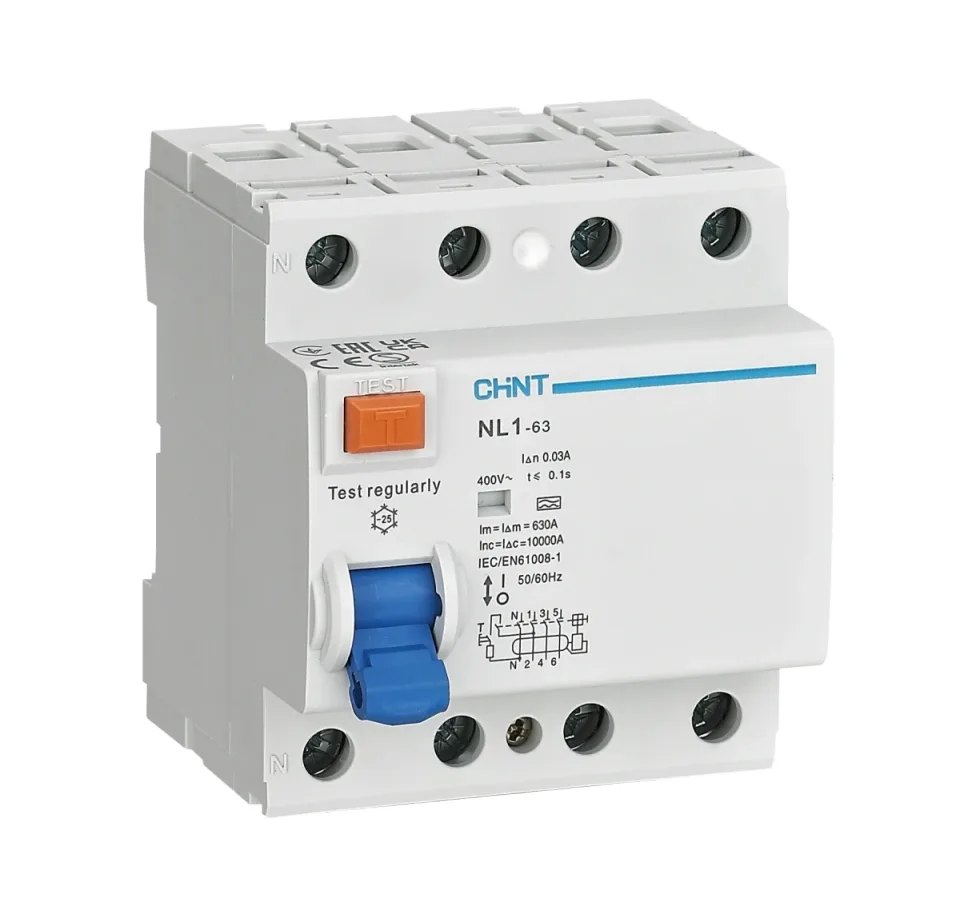 ВДТ (УЗО) NL1-63 4P 25А 30мА 6кА тип AC (DB) (R)