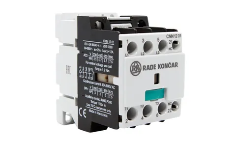Контактор CNN 12 01 220/230V 50Hz, 3P, 12A/(25A по AC-1), 5.7kW(400VAC), 220/230VAC, 1NC