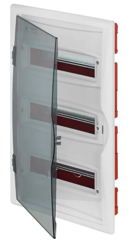 Щит встраив. 3x12M, N/PE 4x 2x16+7x10mm2, дымчатая пласт. дверь, белый RAL9003, 560x350x102mm, IP40