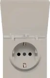 Накладка для розетки Schuko с крышкой, 16A 250 В~, матовый кашемир, серия R98