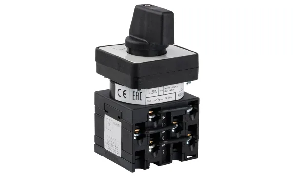 Переключатель UKT0-3-8216/E, 3P, 20A, тип 1→0←2, 3NO на 1_2, на дверь, фронт IP65