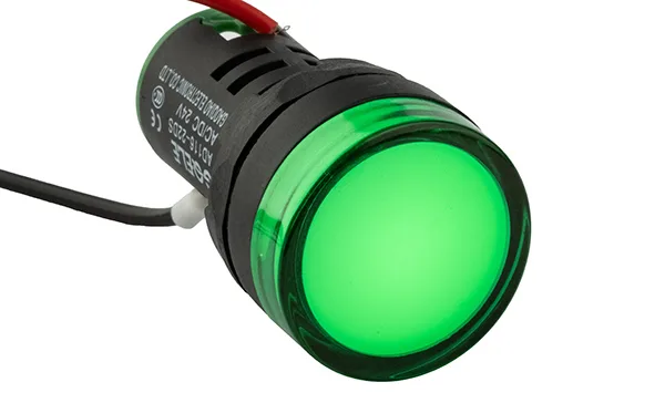 Индикатор светодиодный моноблочный AD116-22DS, зеленый, LED 12VAC/DC, IP65, 22mm