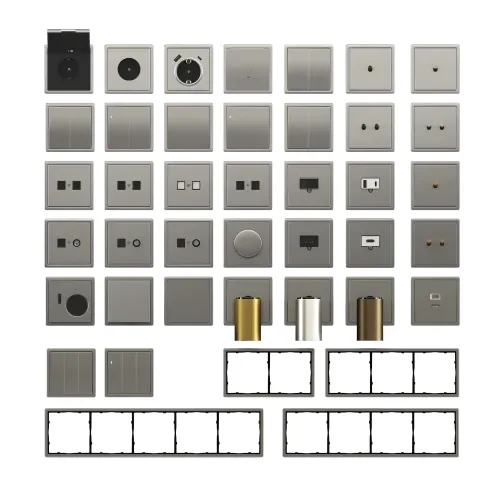 Накладка для розетки RJ45, 2-я, благородная сталь, серия R98 METAL