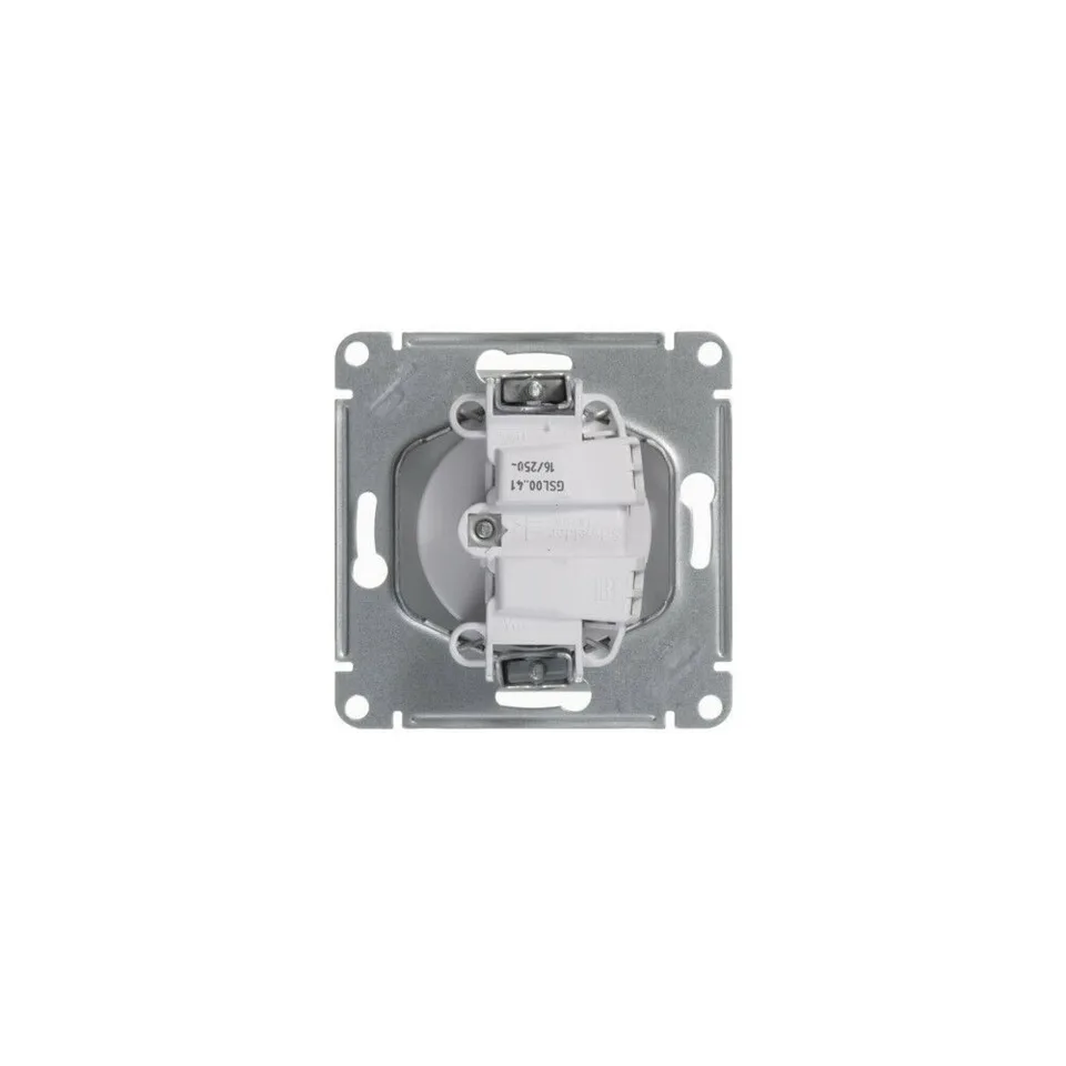 Розетка Systeme Electric Glossa, без заземления, 16А, механизм, белый