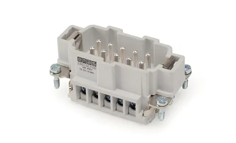 Разъем многополюсный EB, вилка, 10P, 16A 400V, винтовой зажим, пластик V0