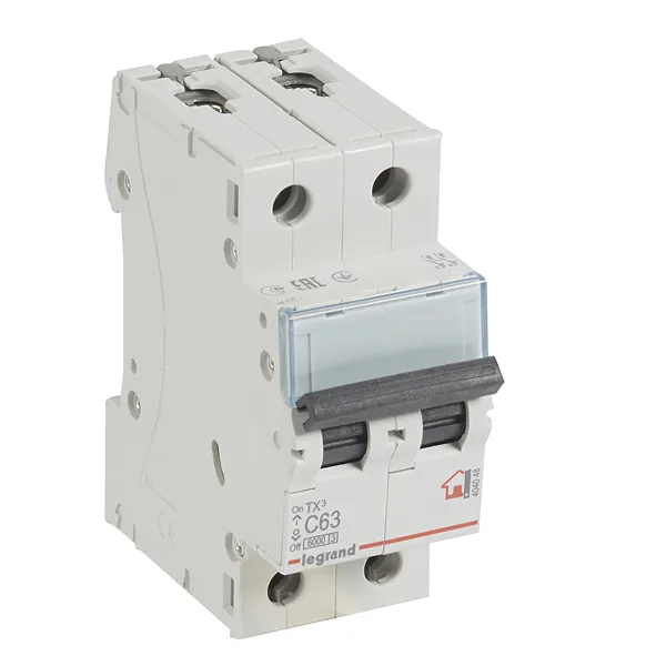 Авт. выключатель TX3, 2P, 63A, хар-ка C, 6kA, 2M