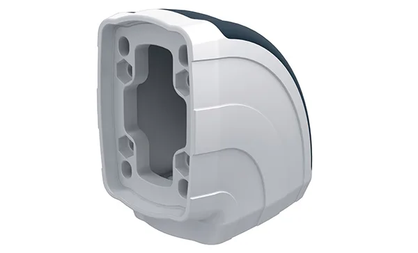 Муфта угловая (90°) вертикальная ETR120, RAL7035/RAL5020, m=1,65кг