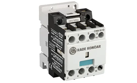 Контактор CNN 18 10 24V 50Hz, 3P, 18A/(30A по AC-1), 7.5kW(400VAC), 24VAC, 1NO